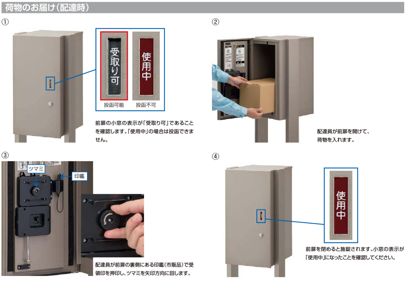宅配ボックスKL 荷物のお届け